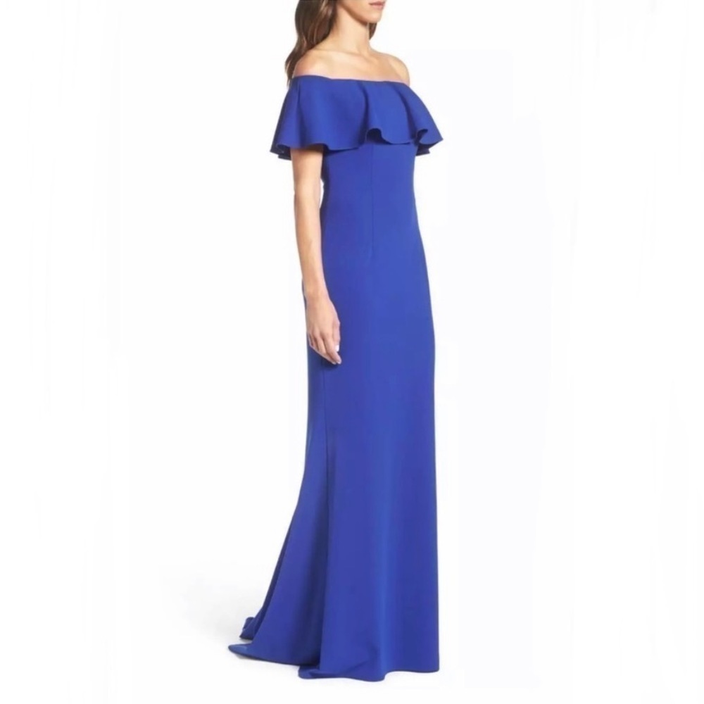 Adrianna Papell Ruffle Off the Shoulder Gown - Picture 2 of 9